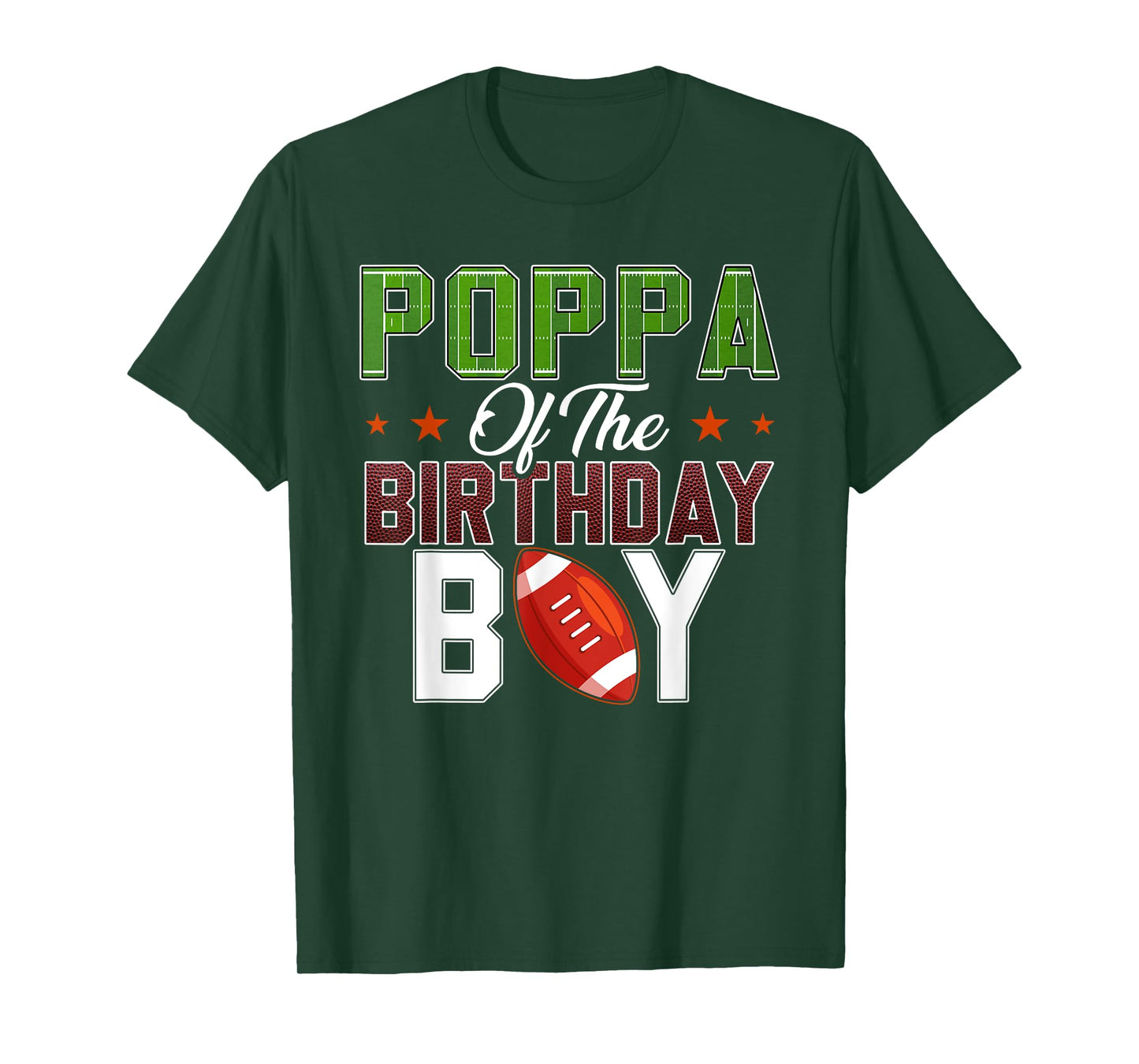 Poppa of The Birthday Boy Football Party Family Matching T-Shirt