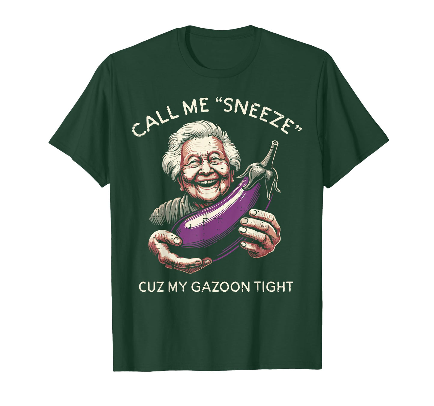 Inappropriate Call Me Sneeze Eggplant Funny Humor Joke Women T-Shirt