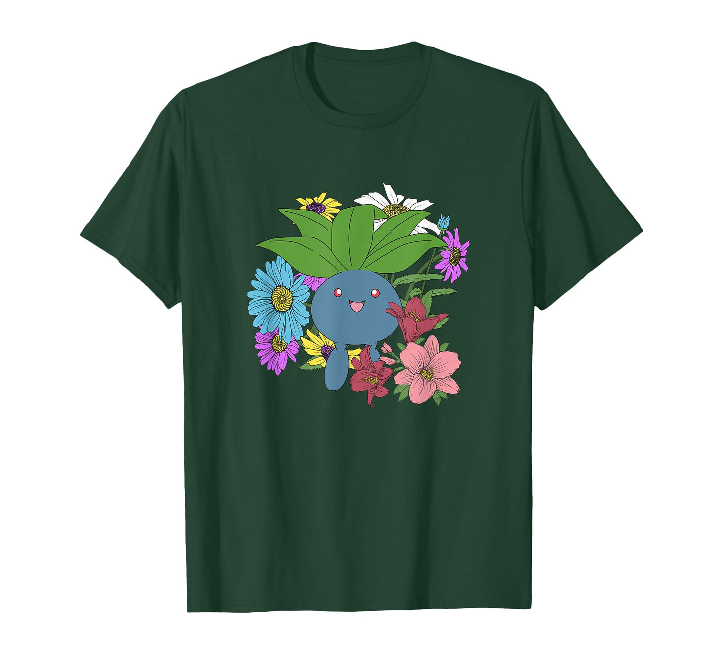 Pokémon Cute Oddish Among The Flowers Portrait T-Shirt