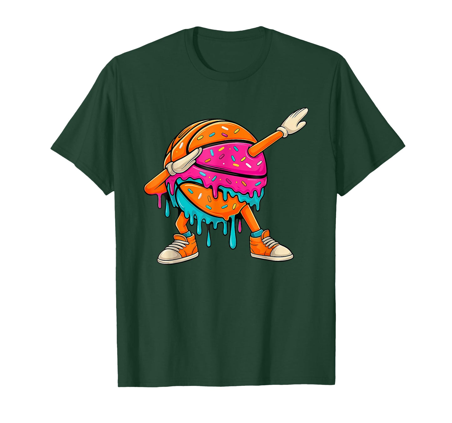 Dabbing Respect The Drip Basketball Boys Girls Cream Drip T-Shirt