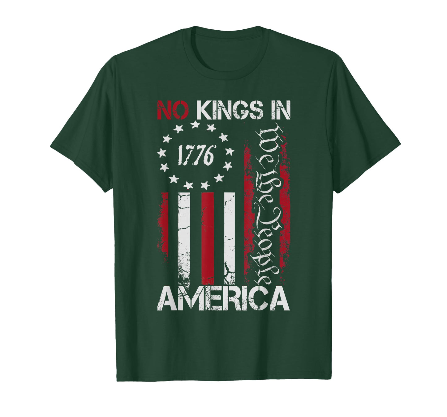 We The People No Kings in America Vintage USA Flag T-Shirt