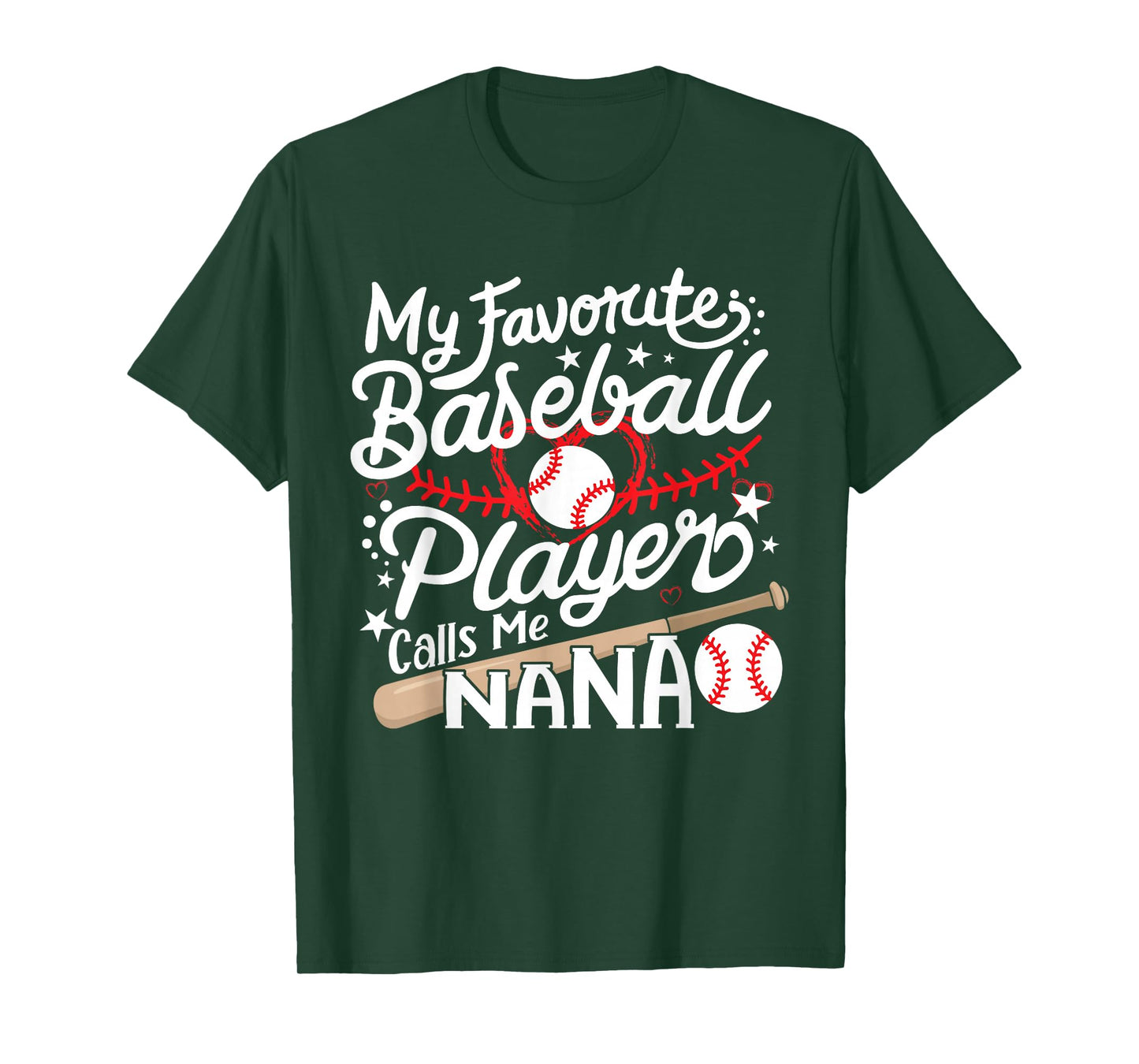 My Favorite Baseball Player Calls Me Nana Baseball Grandma T-Shirt