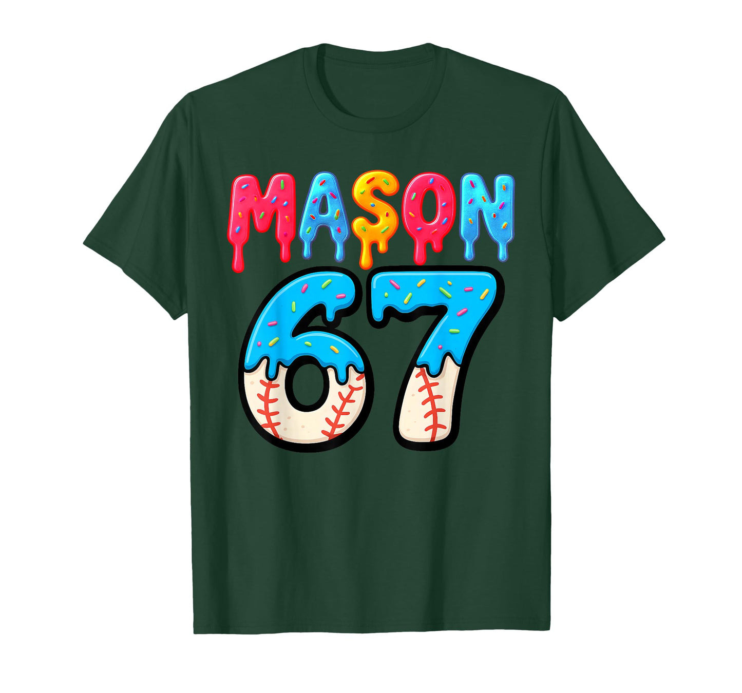 Mason 67 Funny Ice Cream Drip Baseball Meme Design T-Shirt