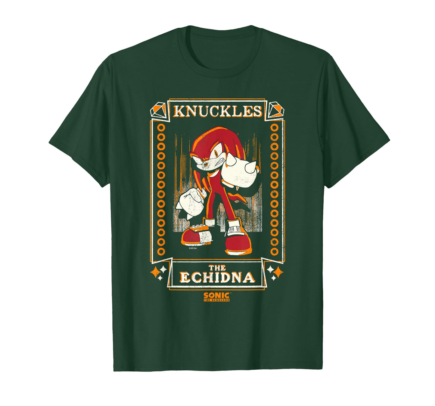 Sonic The Hedgehog Knuckles The Echidna Distressed Tarot T-Shirt
