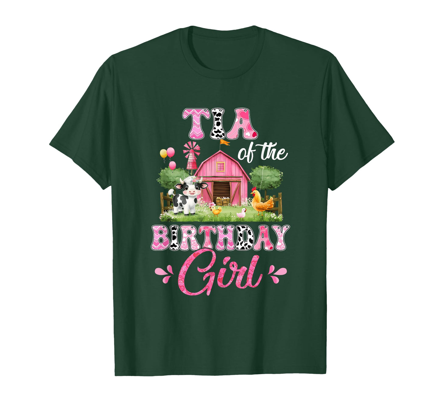 Tia Of The Birthday Girl 1St Birthday Cow Farm Family T-Shirt