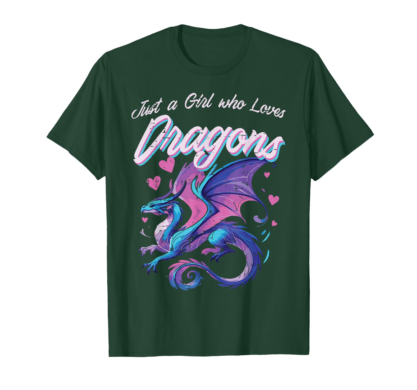 Girl Who Loves Dragons Mythical Fantasy Girls Kids Women T-Shirt