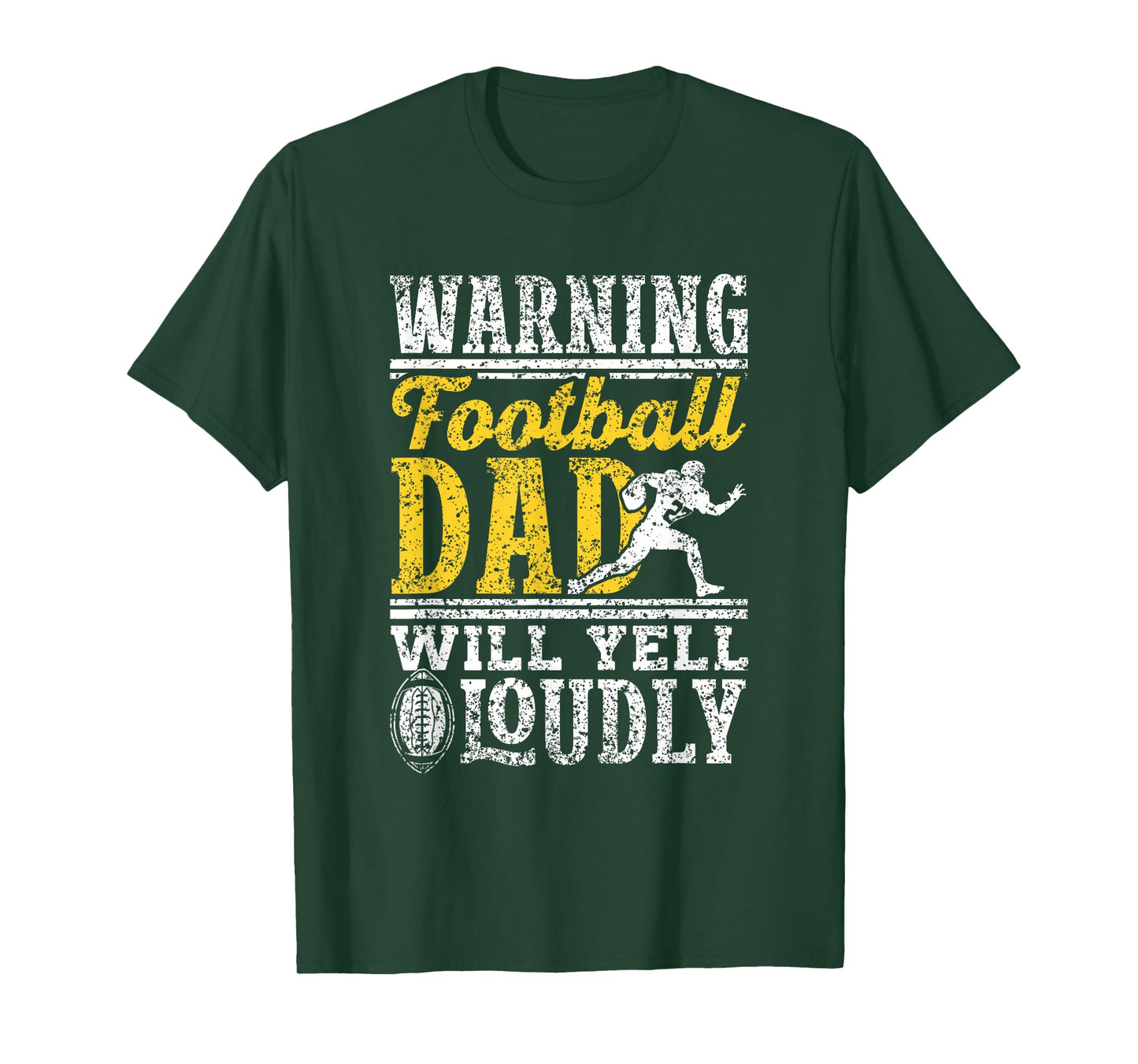 Warning Football Papa Wird Laut Schreien Papi Football Vater T-Shirt