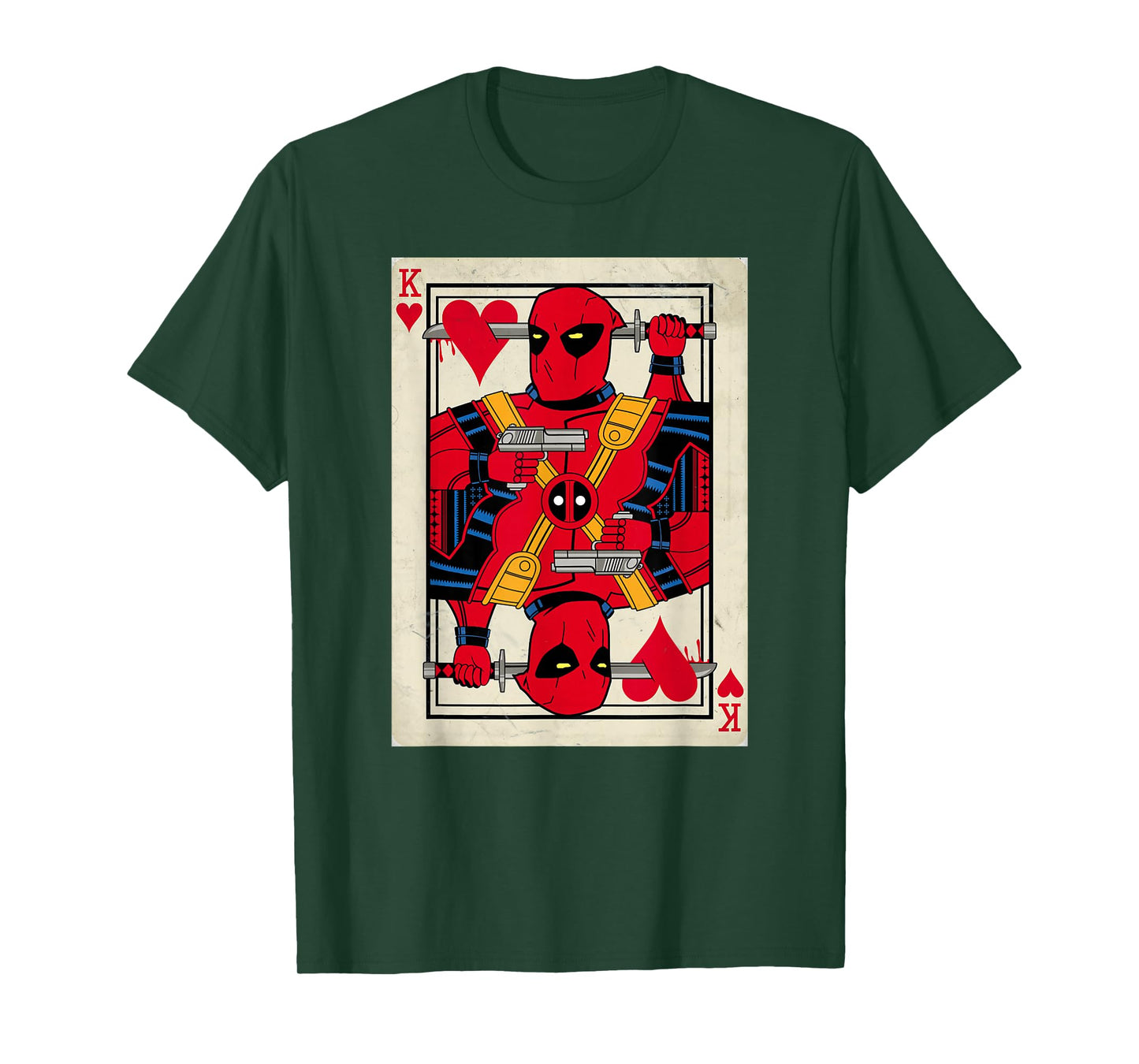 Marvel Deadpool King of Hearts Merc Playing Card T-Shirt