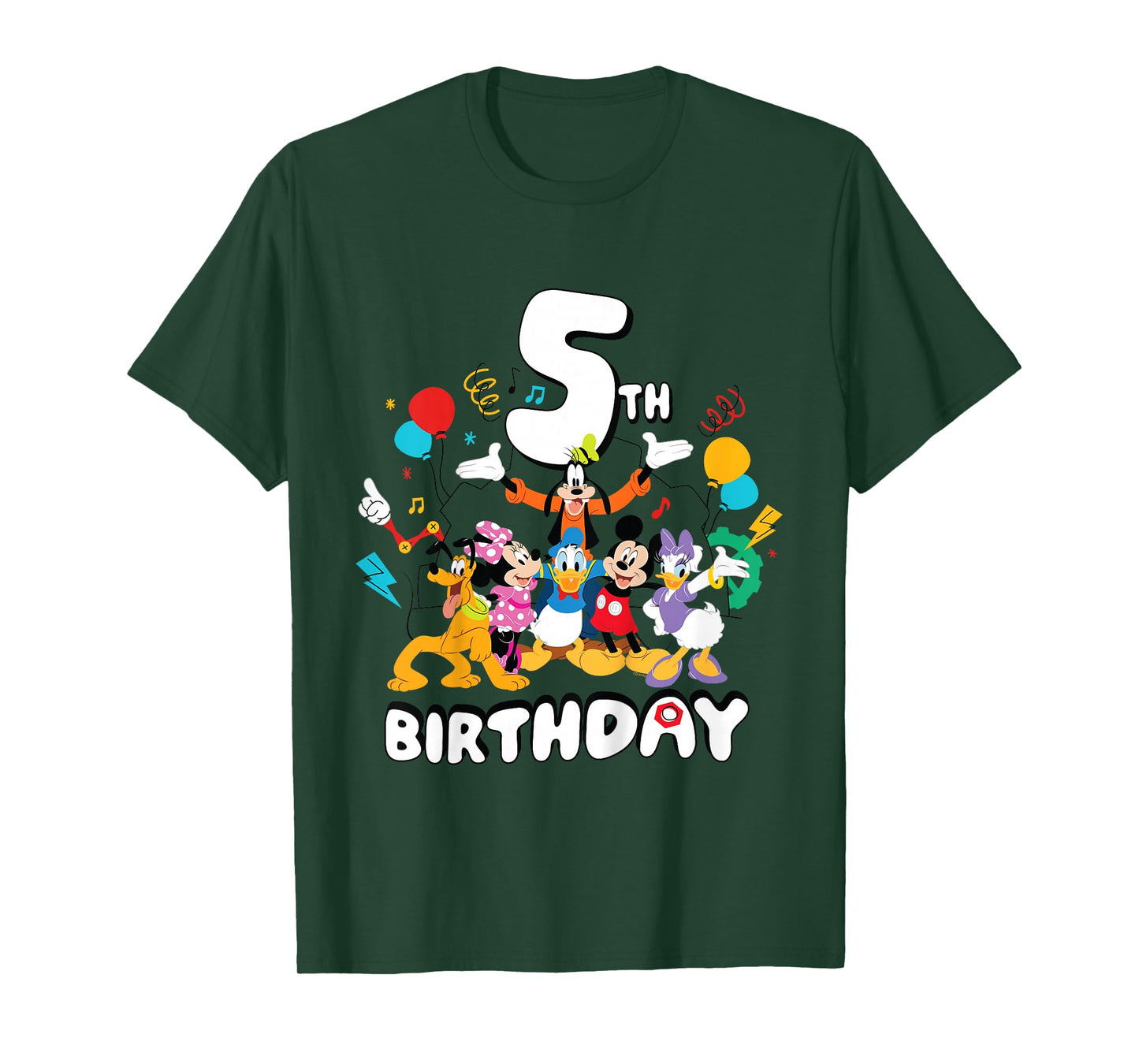 Disney Jr. Mickey & Friends Fifth 5th Birthday Party Gift T-Shirt