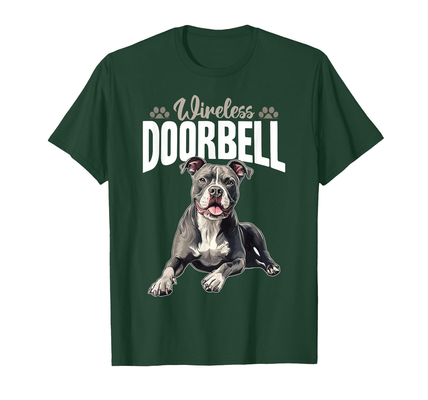 Pitbull Terrier Dog Breed Wireless Doorbell T-Shirt