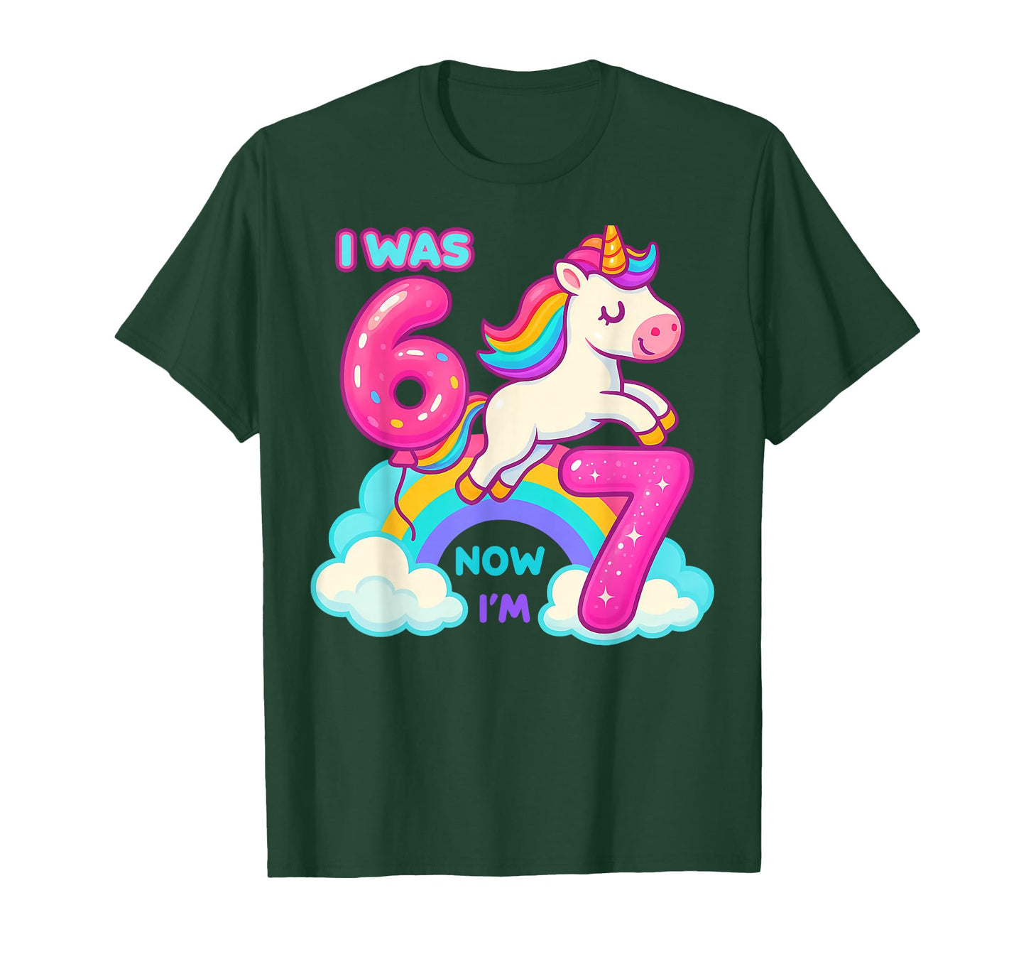 I was Six Now I'm Seven Dabbing Unicorn 67 Meme 7th Birthday T-Shirt