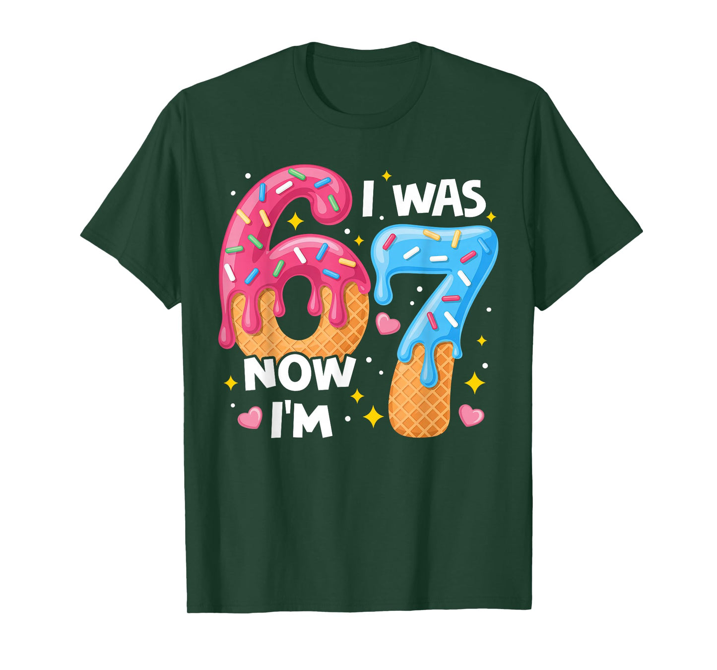 7 Year Old Birthday I was 6 Now I'm 7 67 Funny Kids T-Shirt
