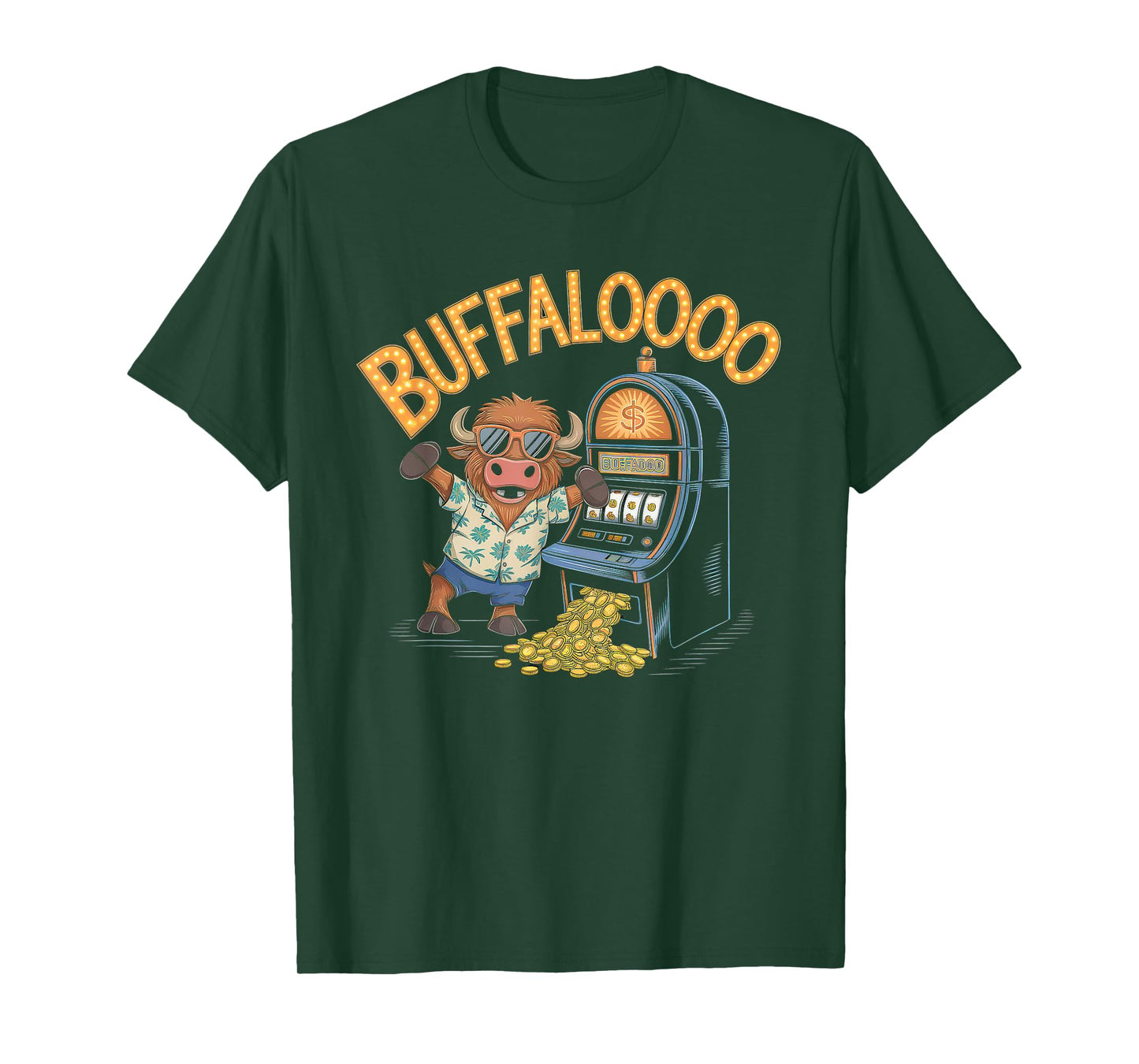 Lucky Buffalo Casino Slot Machine Gambling Gift Gambler T-Shirt