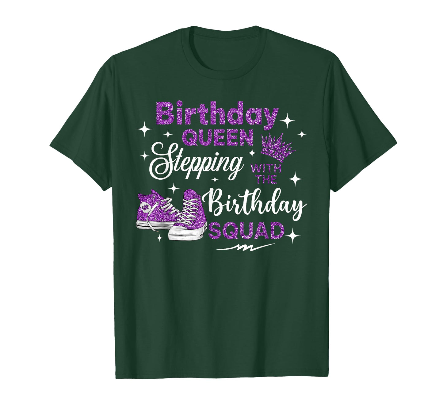 Birthday Queen Sneakers Stepping With The Birthday Squad T-Shirt