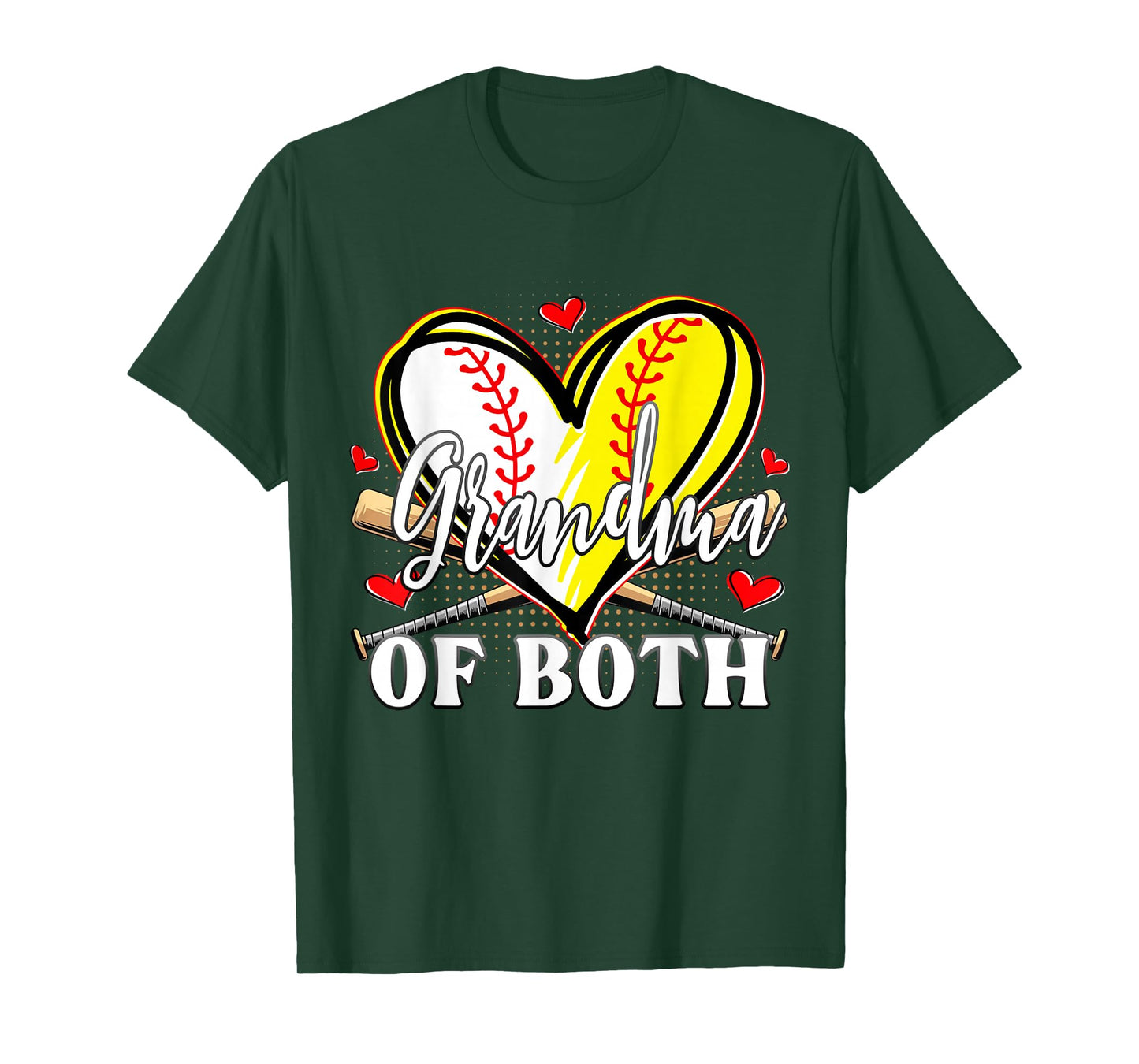 Grandma Of Both Baseball Softball Grandma Mothers Day T-Shirt