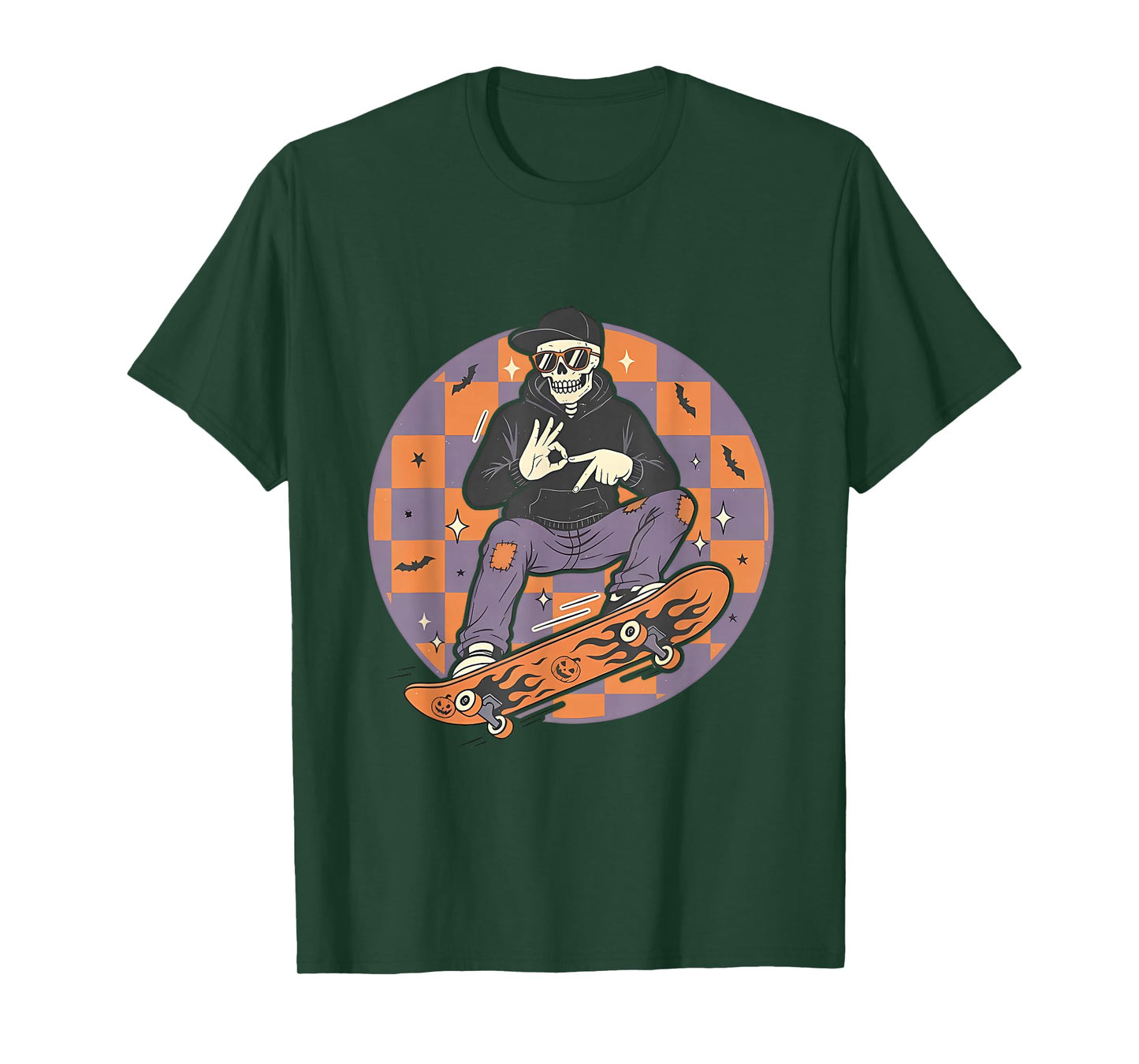 Skeleton Skateboard Haunted by 67 Halloween Meme Boys Girls T-Shirt