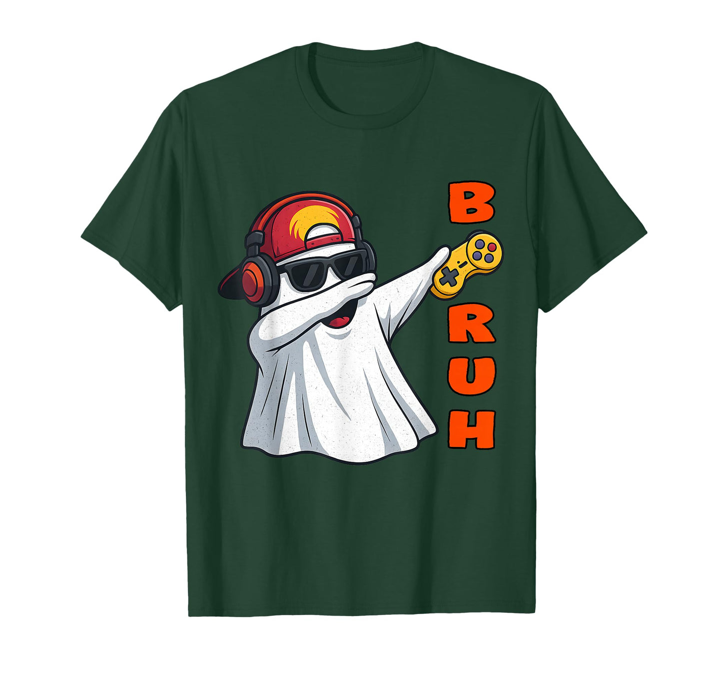 Bruh Ghost Gamer - Funny Dab Ghost Gamer Halloween T-Shirt