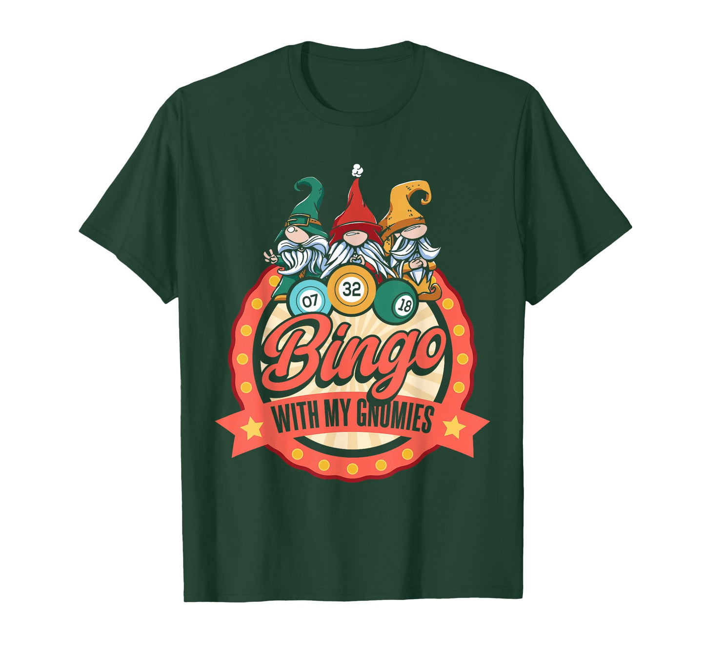 Funny Bingo With My Gnomies Gnome Bingo Player T-Shirt