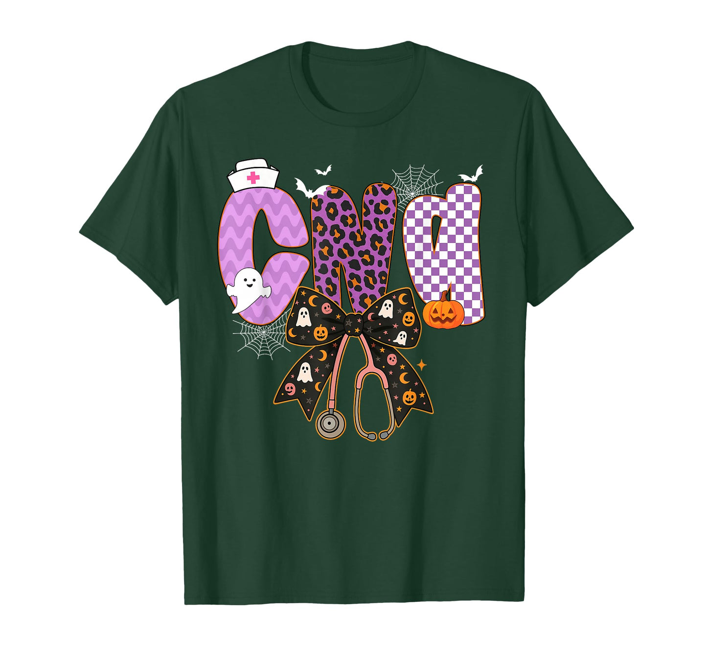 CNA Nurse Halloween Stethoscope Bow for Men Women T-Shirt