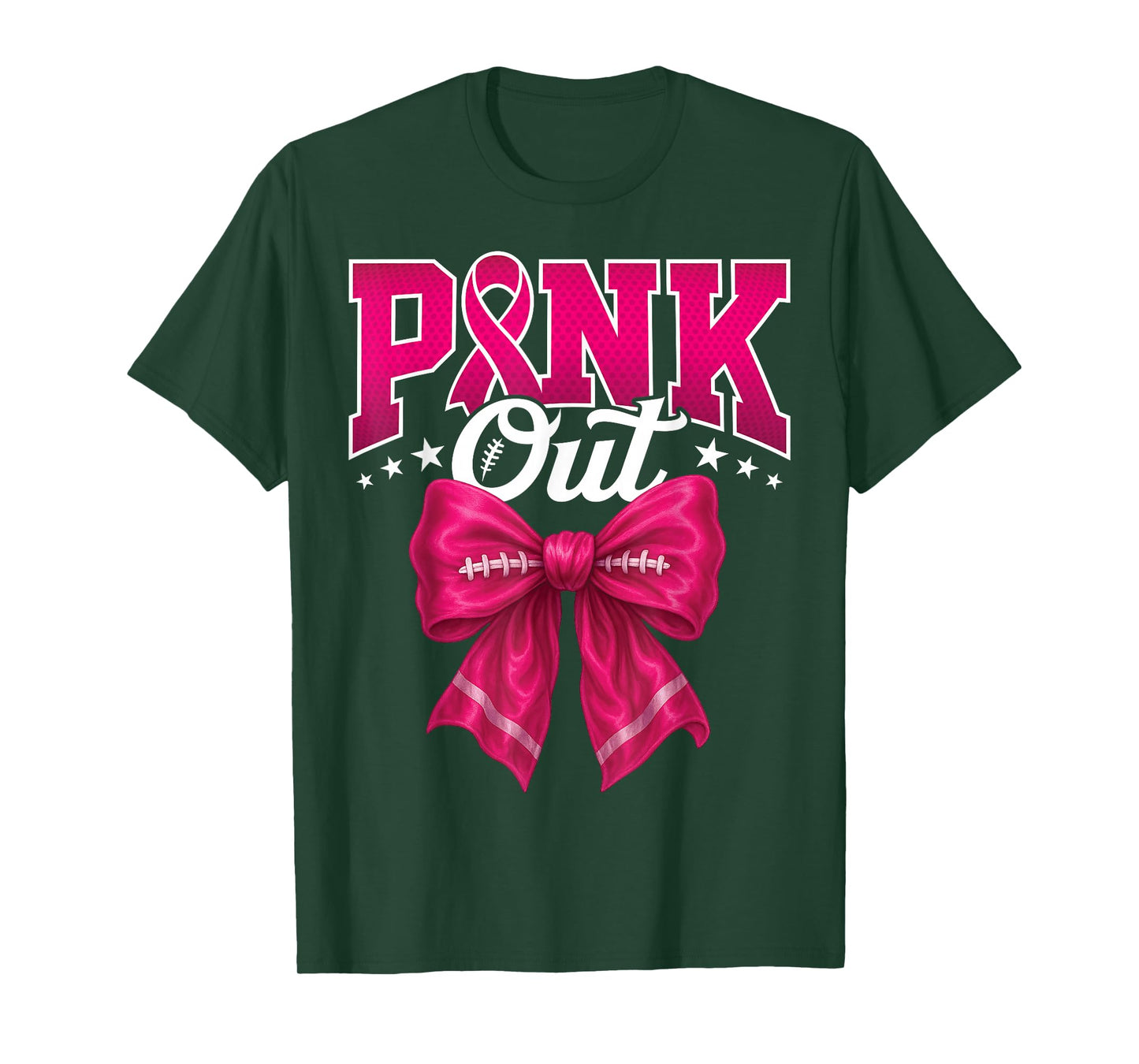 Pink Out Football Breast Cancer Awareness Women Men Kids T-Shirt