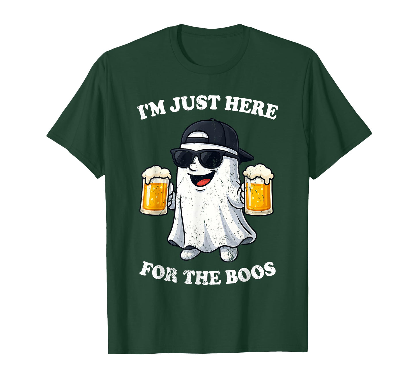 I'm Just Here For The Boos Halloween Women Ghost Cute Funny T-Shirt