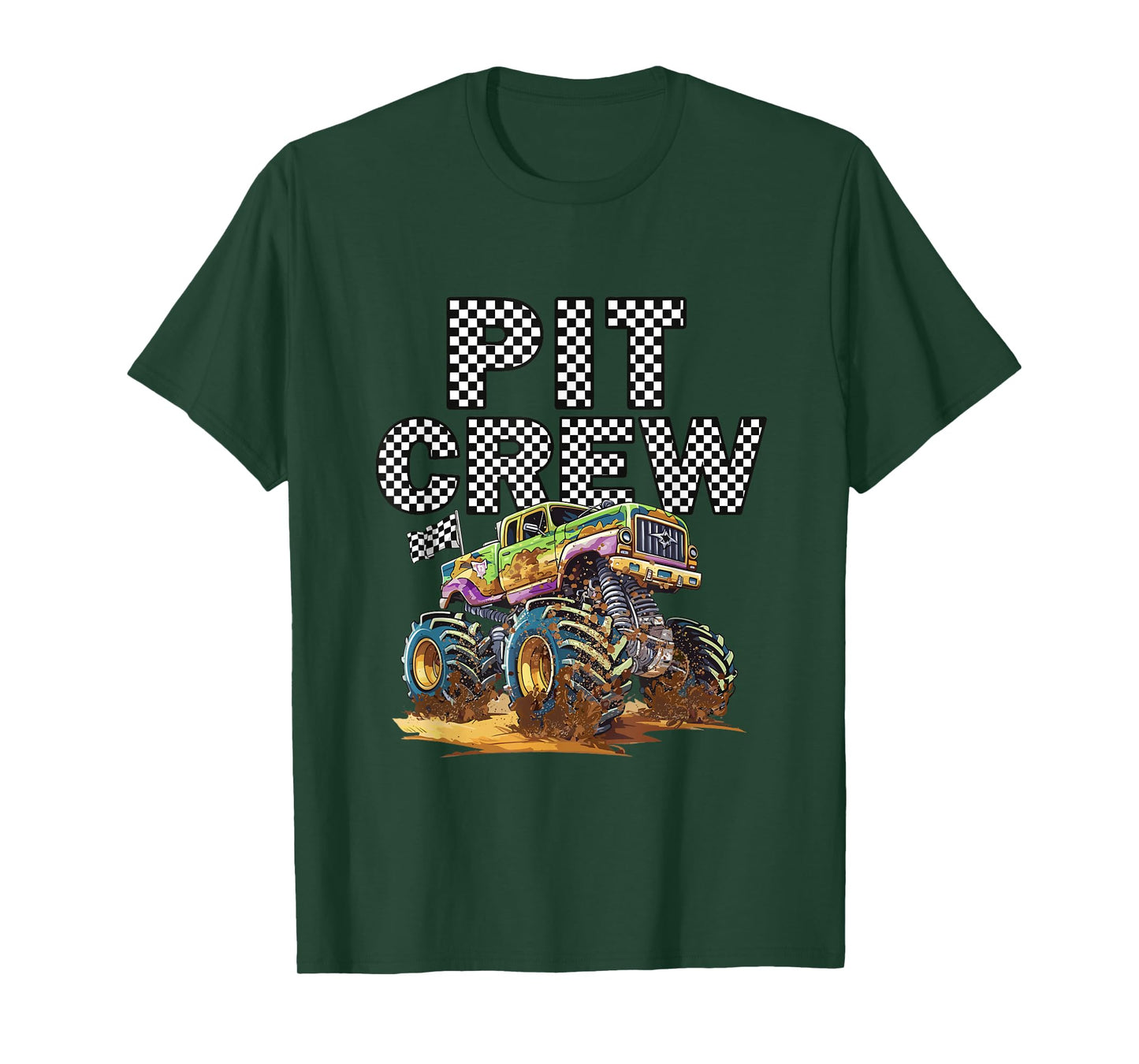 Monster Truck Pit Crew Family Matching Birthday Party T-Shirt
