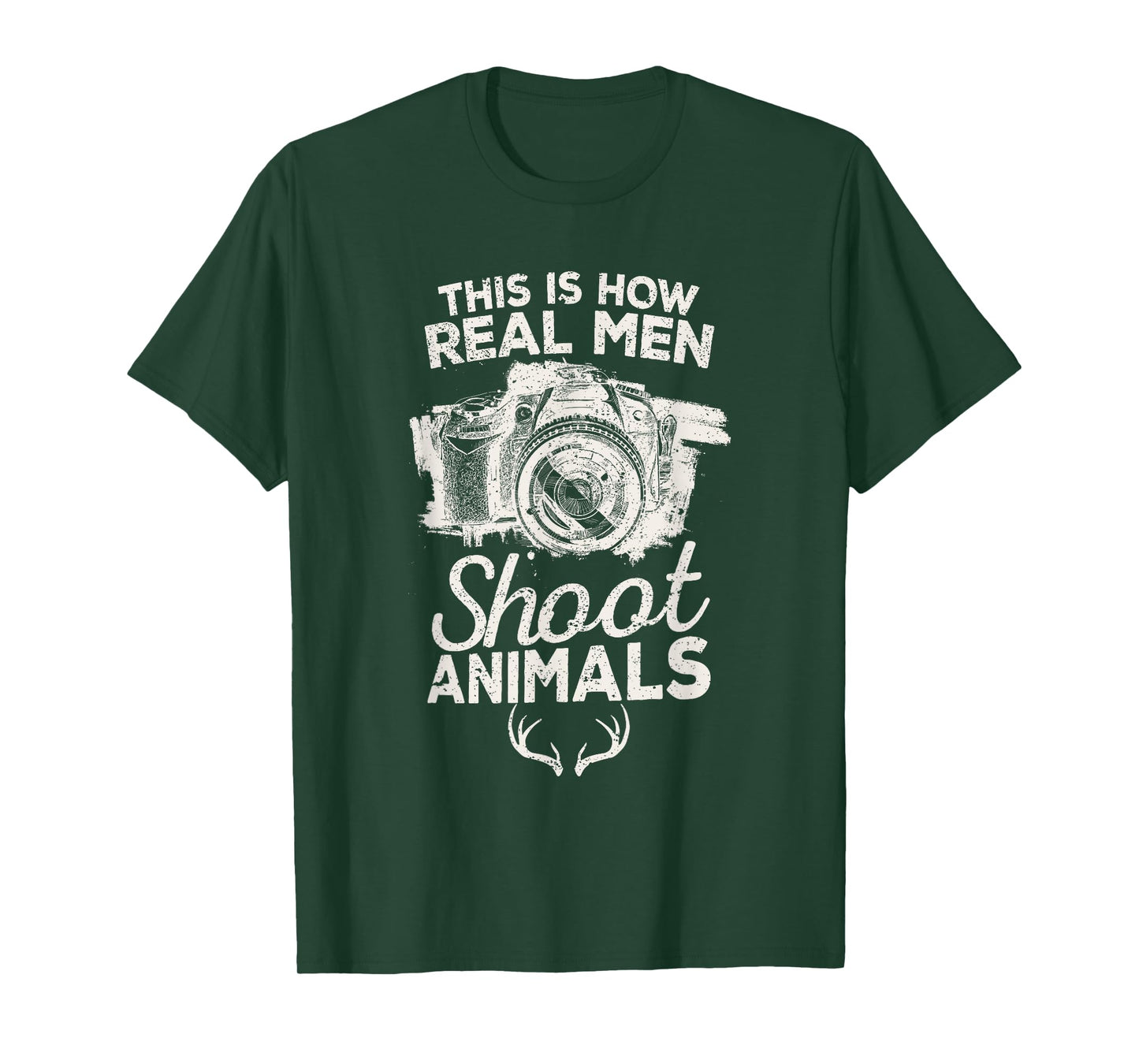This is How Real Men Shoot Animals Camera Wild Hunting Vegan T-Shirt