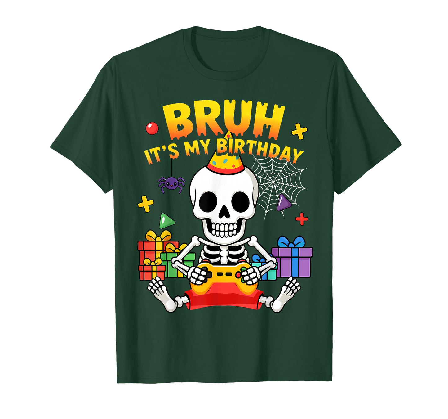 It's My Birthday Skeleton Gamer Halloween Birthday Party T-Shirt