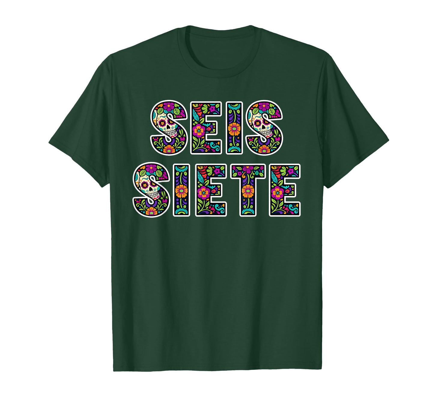 SEIS Siete 67 Six Seven Meme Dia de Los Muertos T-Shirt