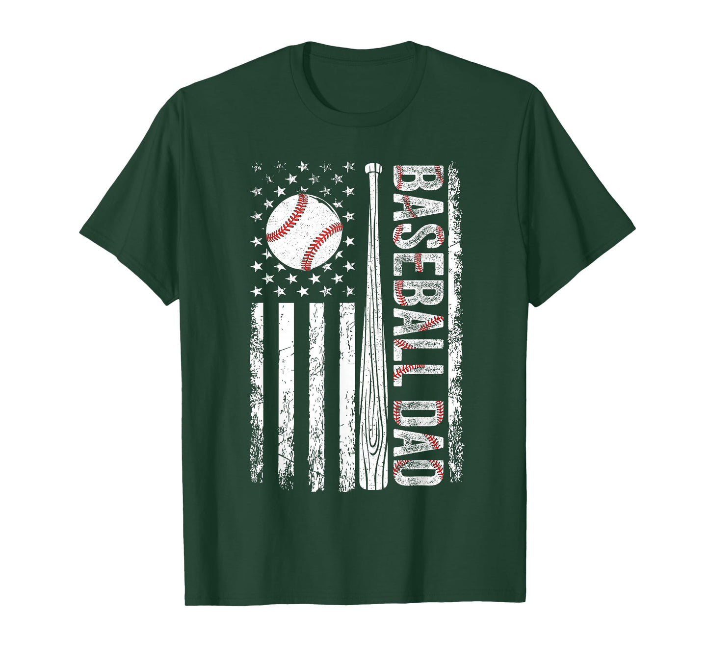 Baseball Dad American Flag Patriotic Father's Day USA Flag T-Shirt