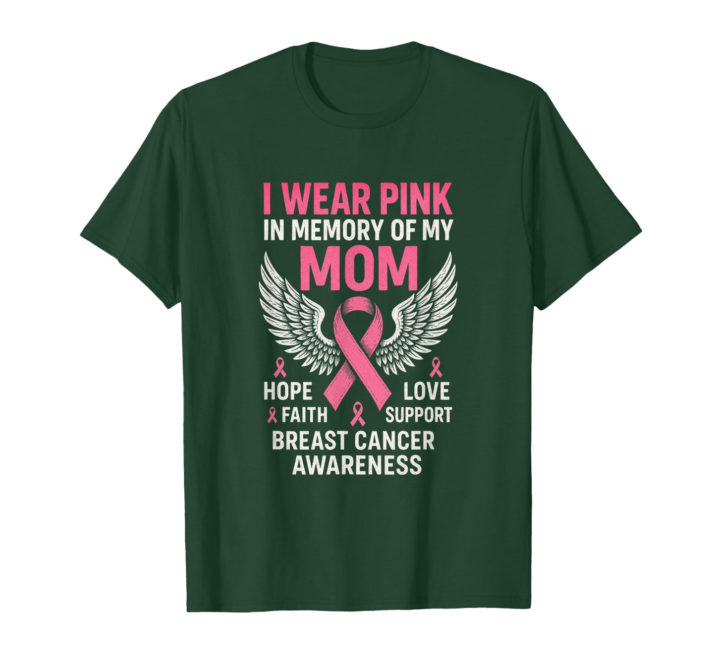 I Wear Pink In Memory Of My Mom - Breast Cancer T-Shirt