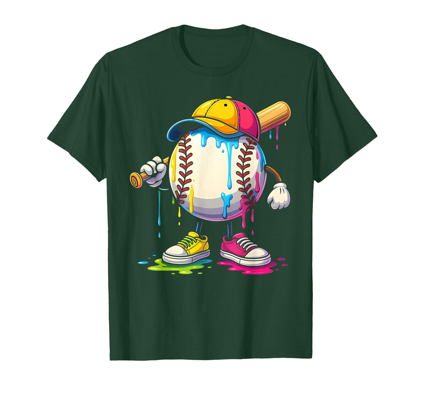 Baseball Drip Mascot Boys Ice Cream Sweet Sport Lovers T-Shirt