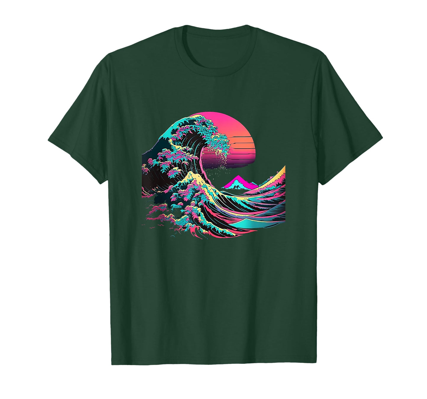 Vaperwave Aesthetic Glitch Great Wave Retrowave Synthwave T-Shirt