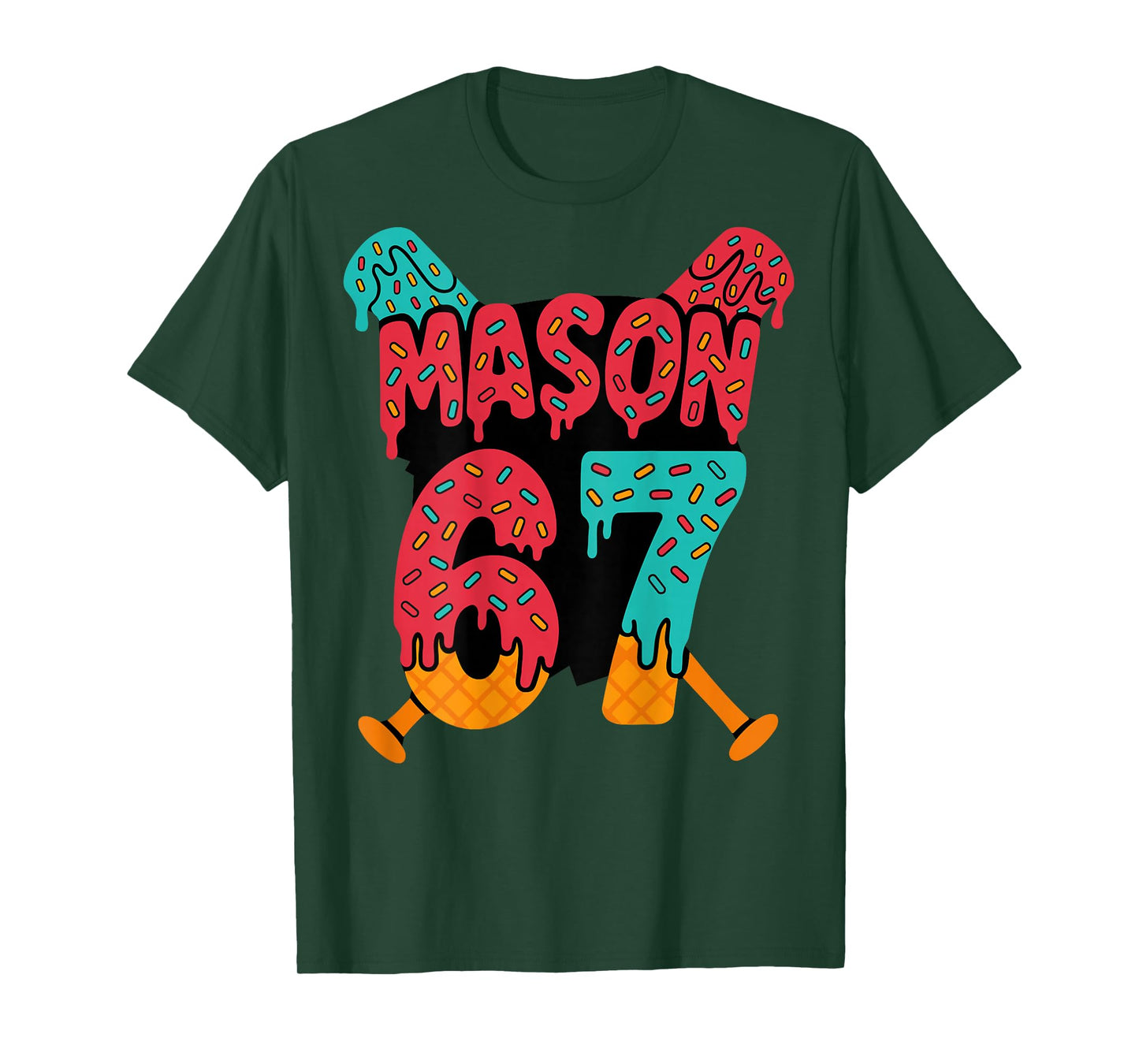 Mason 67 Funny Ice Cream Drip Baseball Meme Design T-Shirt
