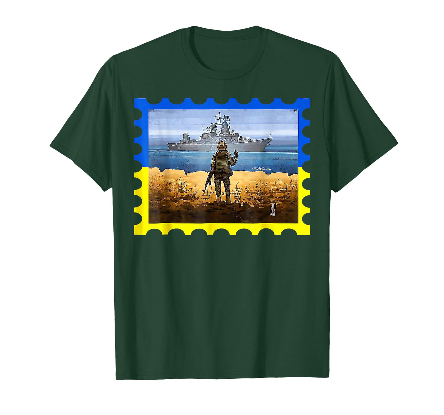 Vintage Ukraine Postage Stamp Flag Pride T-Shirt