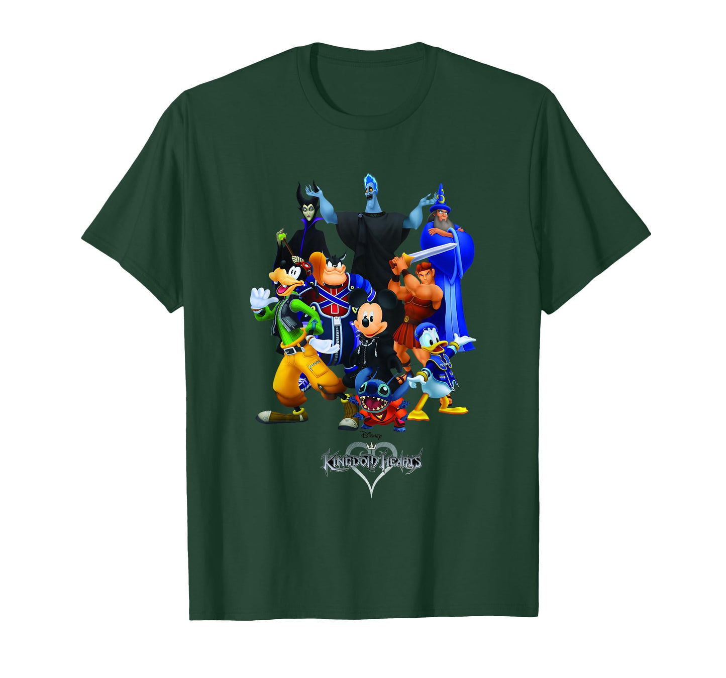 Disney Kingdom Hearts Magical Characters Mash Up Chest Logo T-Shirt