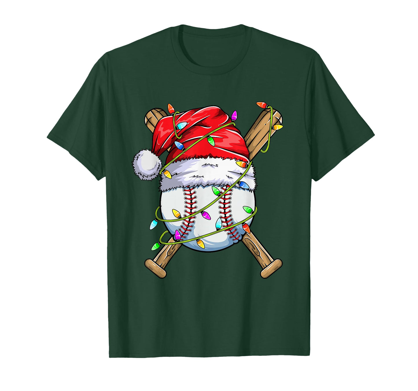 Santa Sports Design For Men Boys Christmas Baseball Player T-Shirt