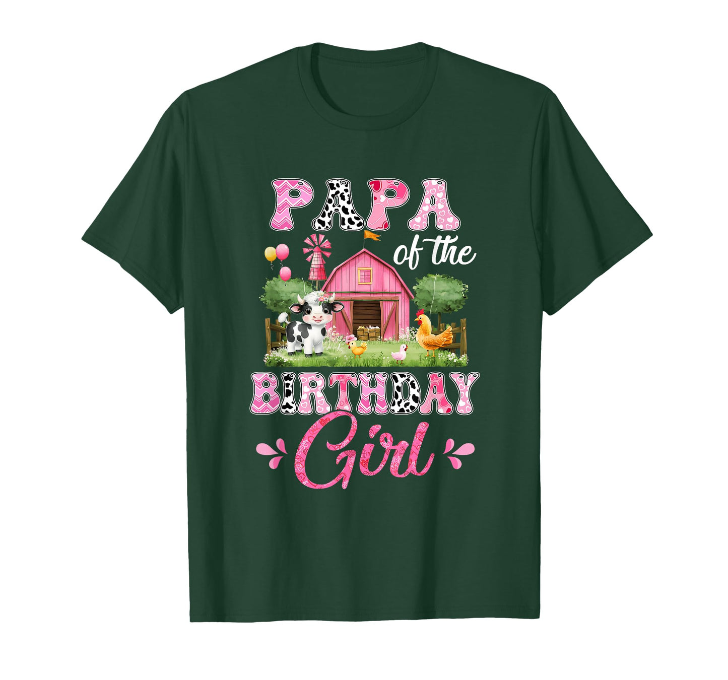 Papa Of The Birthday Girl 1St Birthday Cow Farm Family T-Shirt