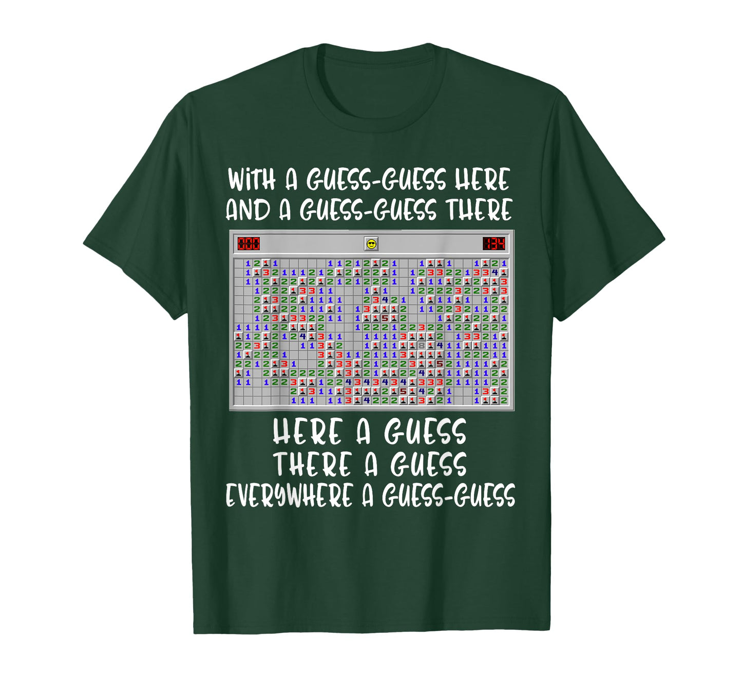 Guess-Guess Minesweeper Game Kids Old Computers Men Gift T-Shirt