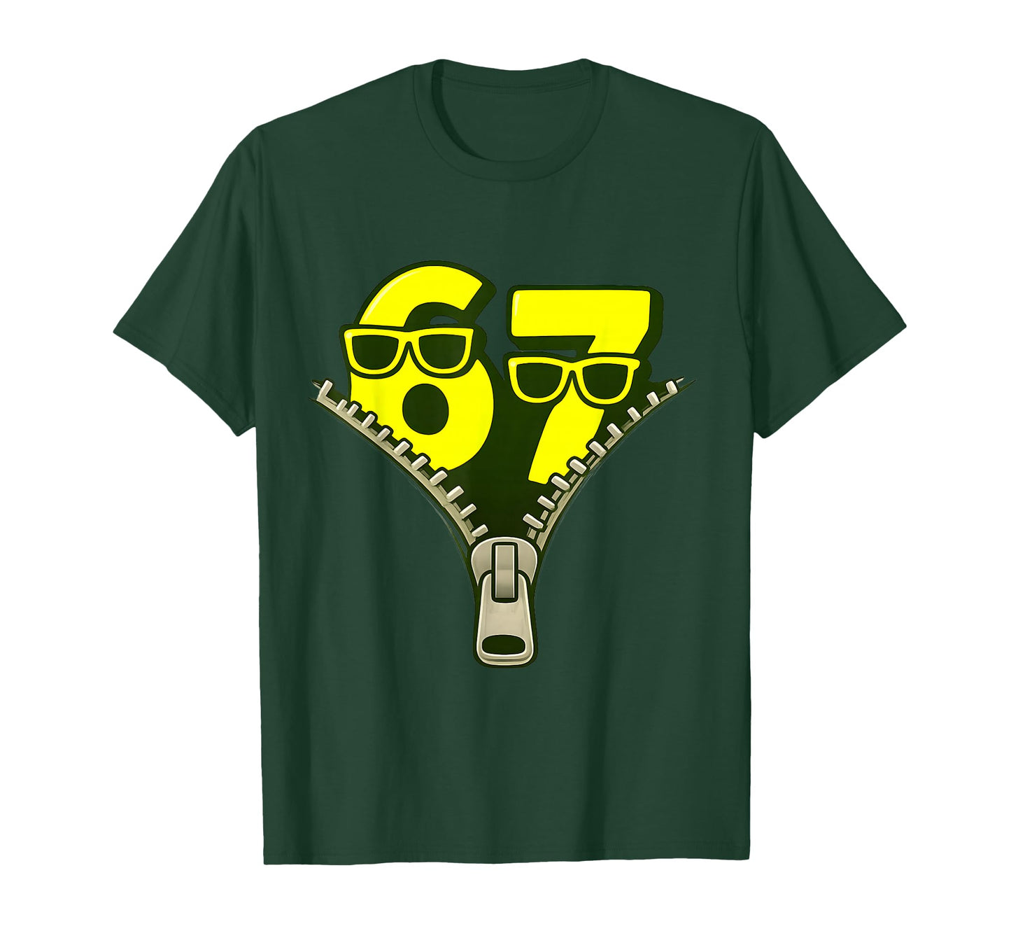 67 Zipper Meme Six Seven Viral Trend Gen Alpha Slang Costume T-Shirt