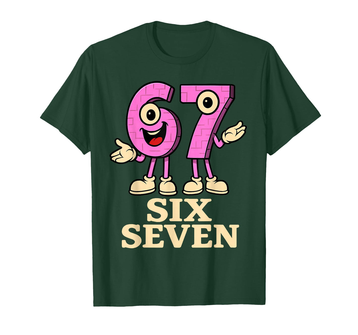 Pink 67 Six Seven 6-7 - Funny Italian Brainrot Kids Gaming T-Shirt