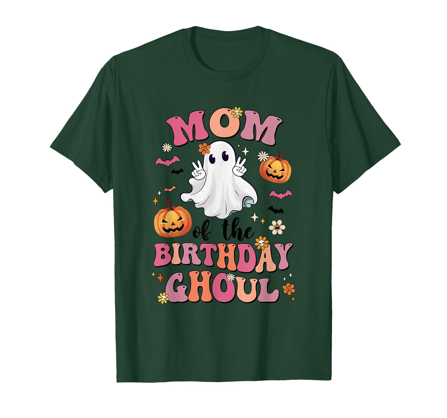 Mom Of The Birthday Ghoul Halloween Bday Boys Girls Ghost T-Shirt