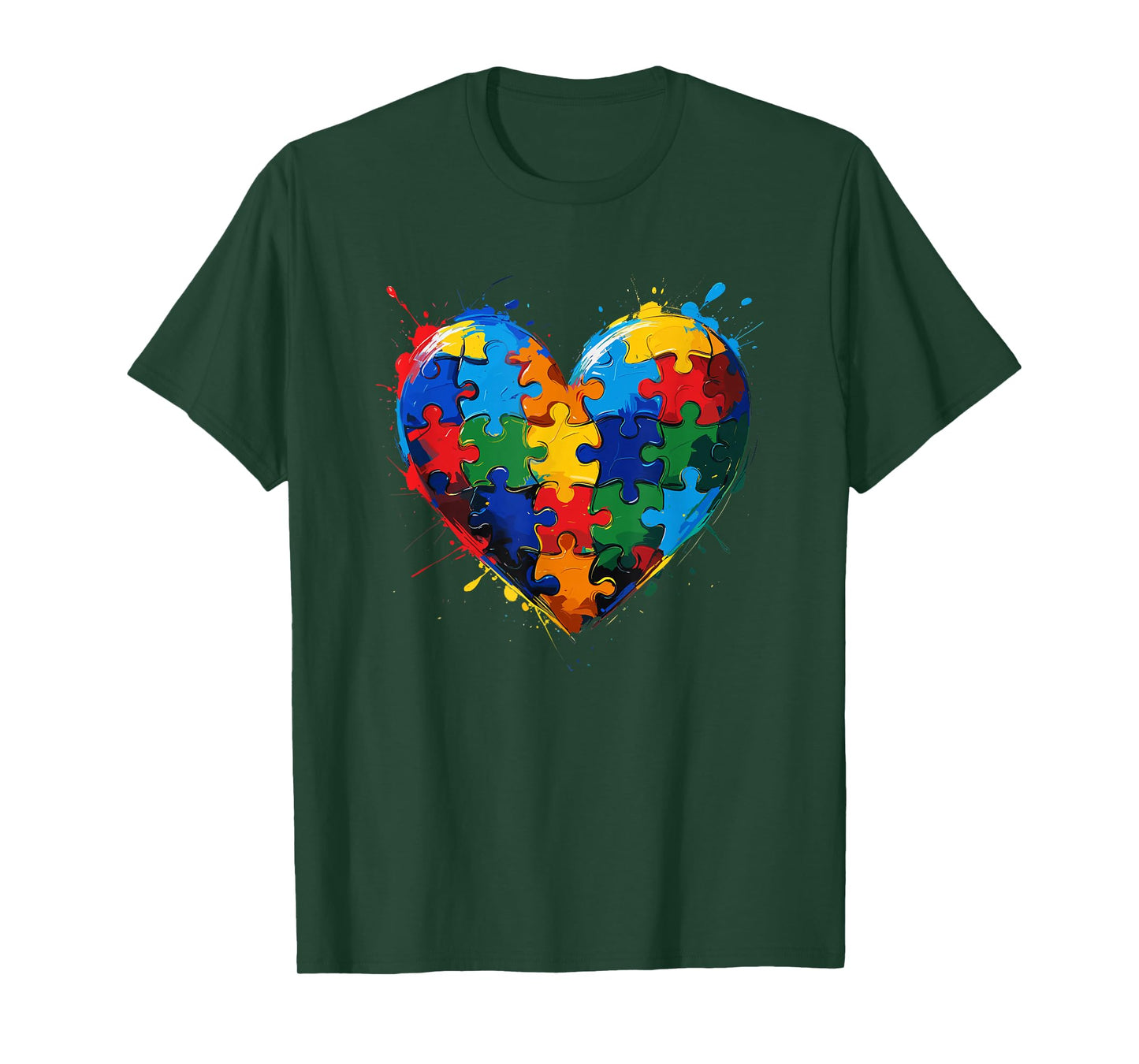 Autism Awareness Heart Valentine Day Puzzle Piece Boy Girl T-Shirt