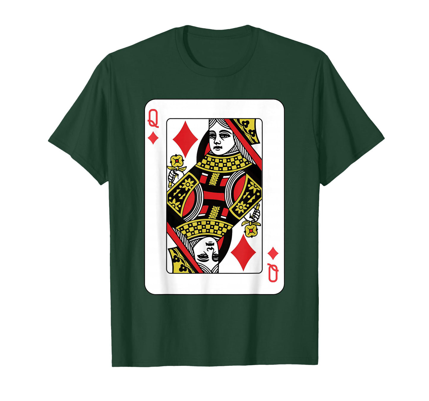 Queen of Diamonds Playing Card Poker T-Shirt