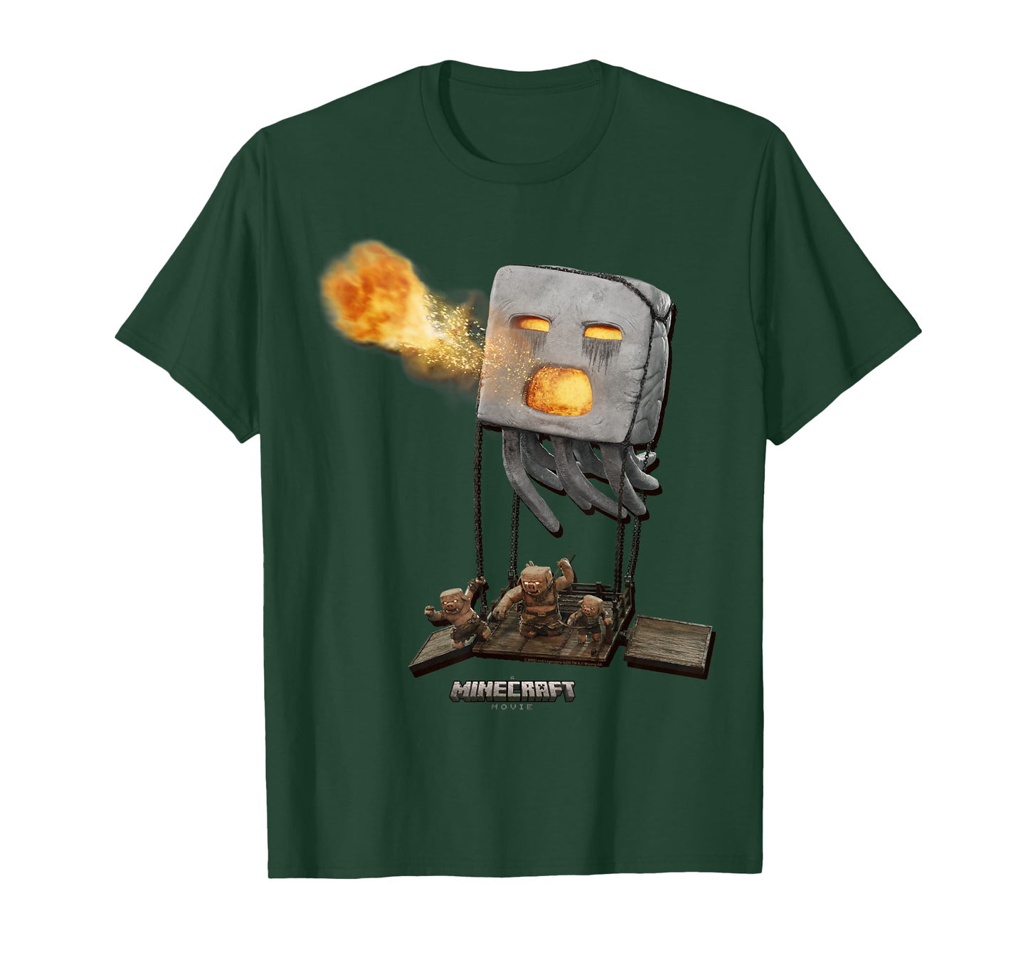 A Minecraft Movie Piglins & Ghast Attacking T-Shirt