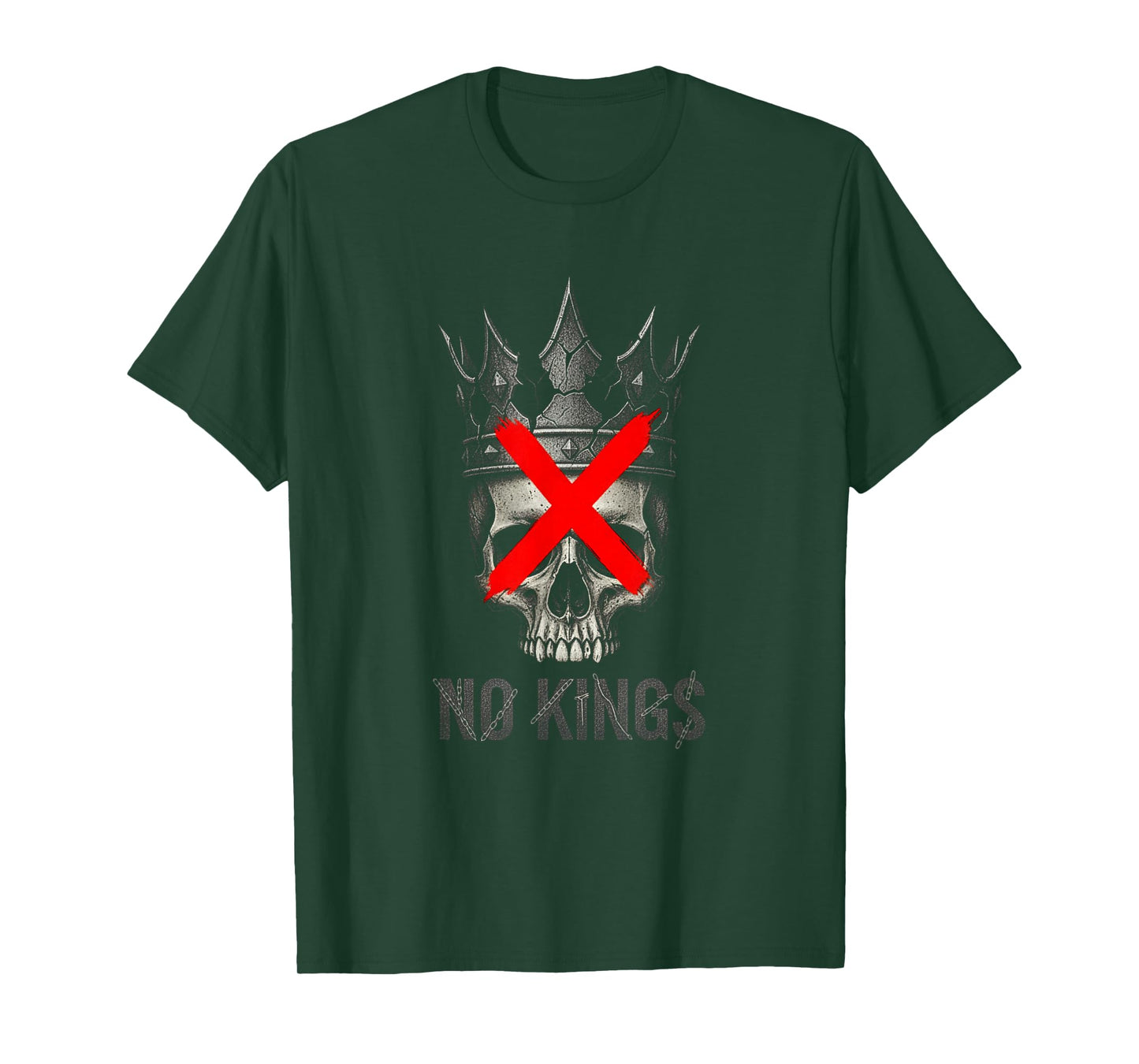 No Kings Skull Fusion Dark Art Crown X Symbol T-Shirt