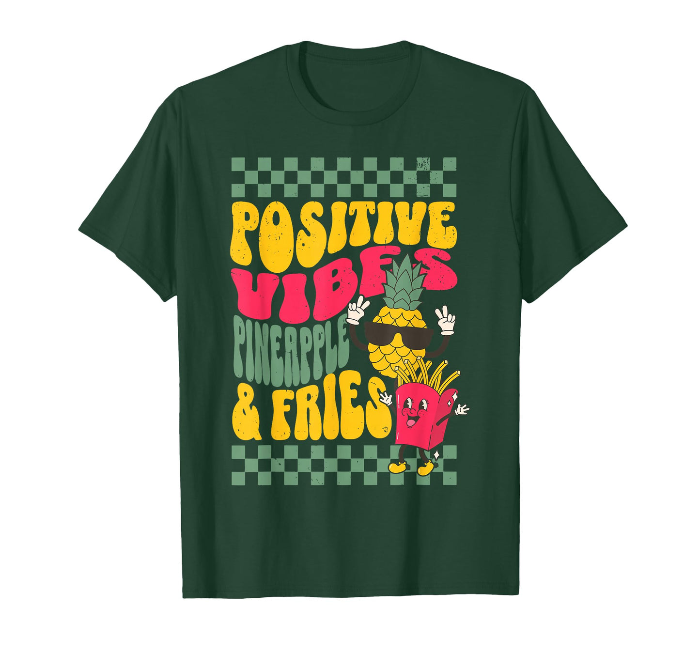Groovy Positive Vibes Pineapple & Fries Transfer Day IVF T-Shirt
