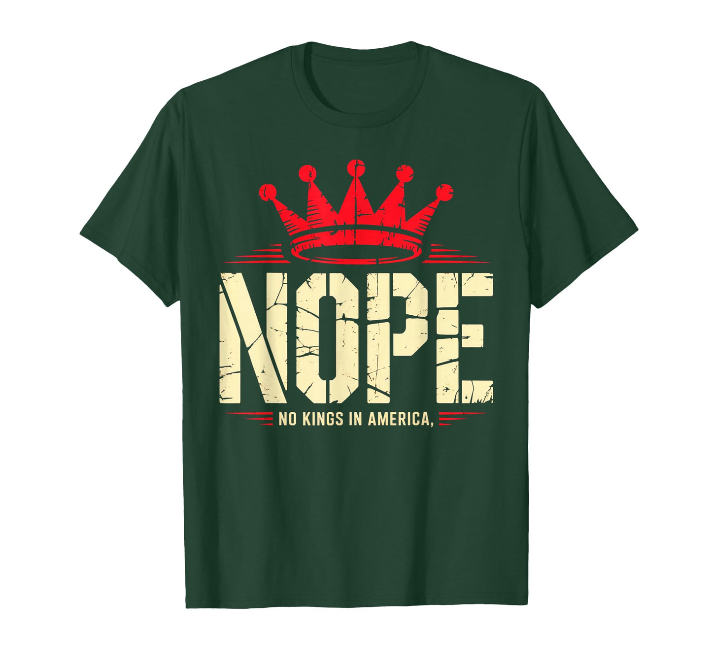 Funny No Kings Halloween 2025 Distressed USA Flag Women Men T-Shirt