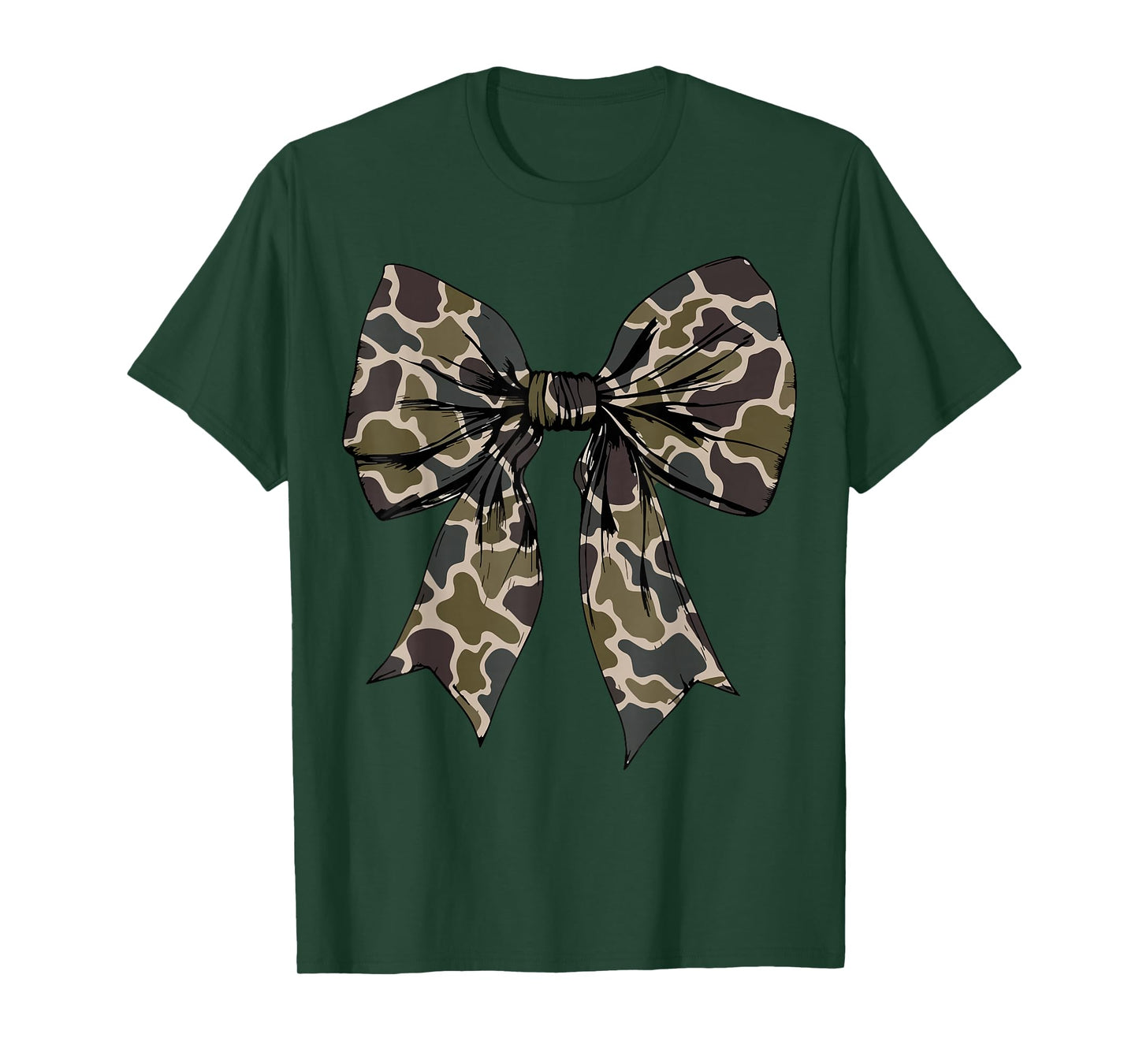 Camouflage Old Camo Bow Camo Coquette Bow Hunting Women Girl T-Shirt