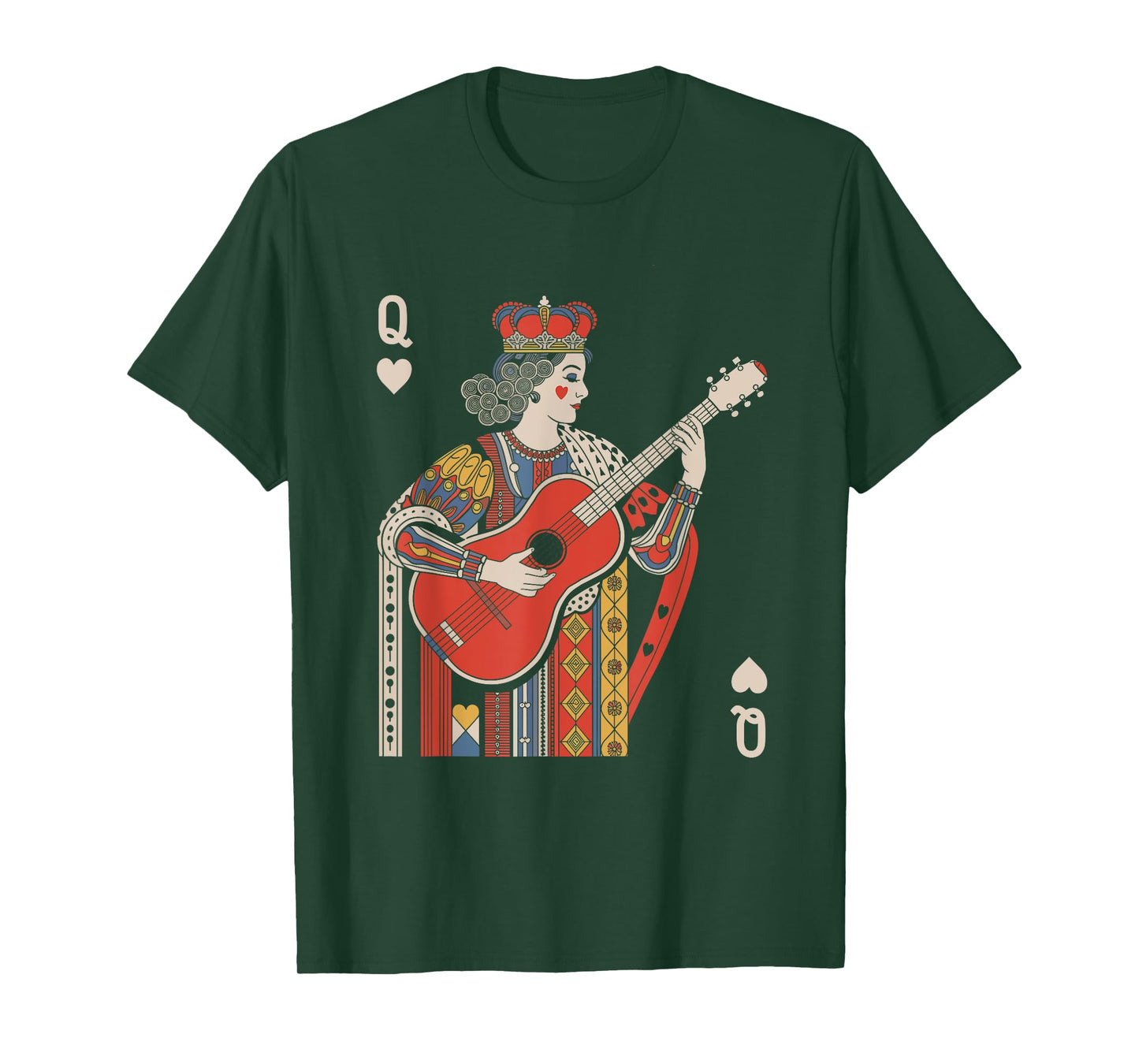 Queen of Playing Guitar Vintage Card T-Shirt